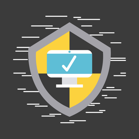 Antivirus computer program icon vector illustration design graphicのイラスト素材