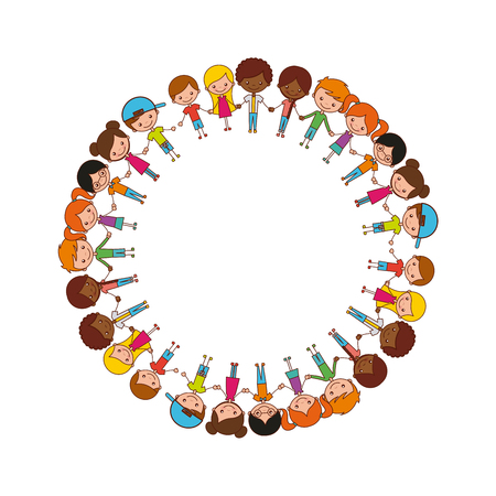 kids happy illustration icon vector illustration design graphicのイラスト素材