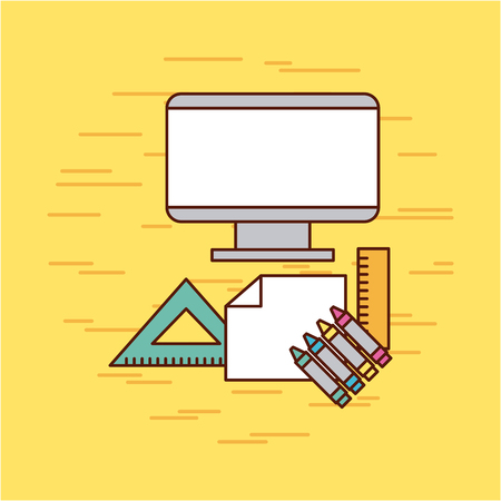 Childrens pencils color icon vector illustration design graphicのイラスト素材
