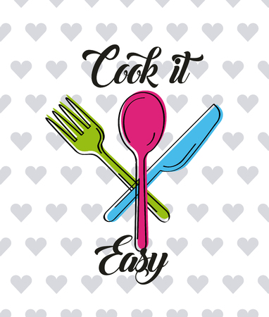 cook it easy flat icon vector illustration design graphicのイラスト素材