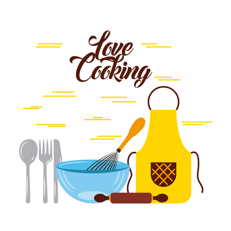 love cooking flat icon vector illustration design graphicのイラスト素材