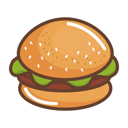 delicious hamburger fast food vector illustration designのイラスト素材
