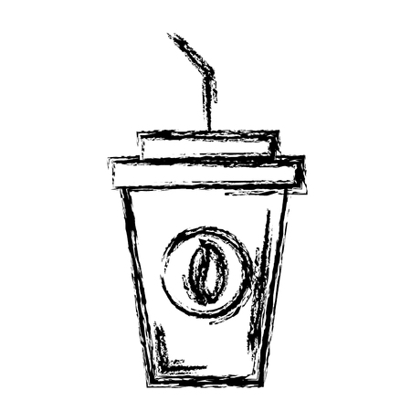 delicious coffee in plastic cup vector ilustration designのイラスト素材