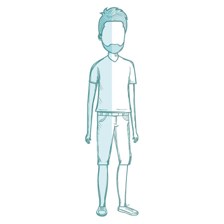 young man avatar character vector illustration designのイラスト素材