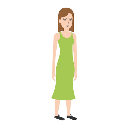 beautiful and young woman character vector illustration designのイラスト素材