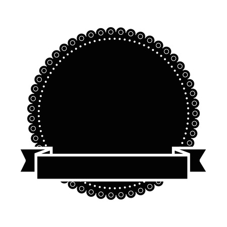 decorative frame with  ribbon icon over white background vector illustrationのイラスト素材