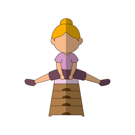 Girl doing aerobics icon vector illustration graphic designのイラスト素材