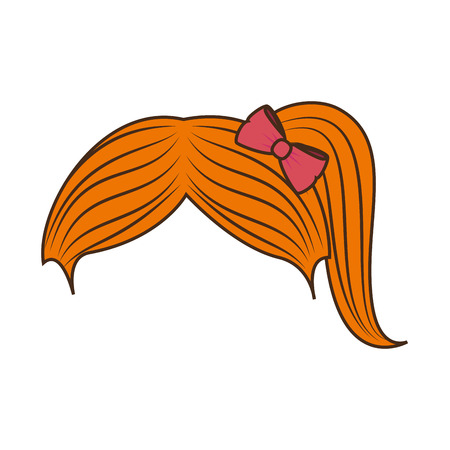 cute girl hairstyle icon vector illustration graphic designのイラスト素材
