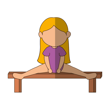 Girl doing aerobics icon vector illustration graphic designのイラスト素材