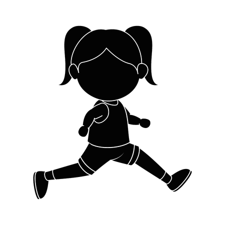 Girl running cartoon icon vector graphic illustrationのイラスト素材