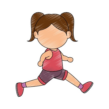 Girl doing aerobics icon vector illustration graphic designのイラスト素材