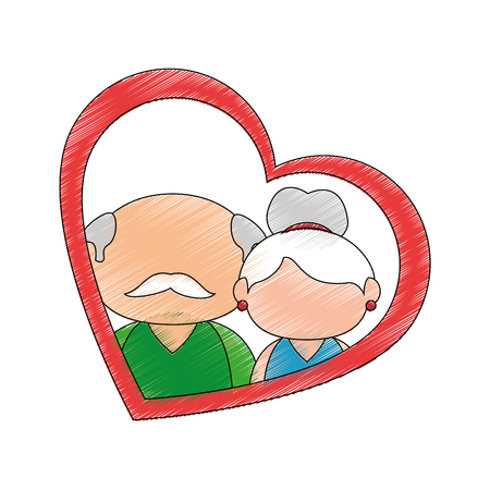 old couple in love icon vector illustration graphic designのイラスト素材