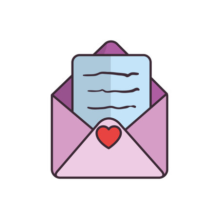 Cute Love Envelope Icon Vector Illustration Graphic Design