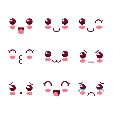 face expressions over white background vector illustrationのイラスト素材