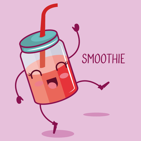 smoothie over lilac background vector illustrationのイラスト素材