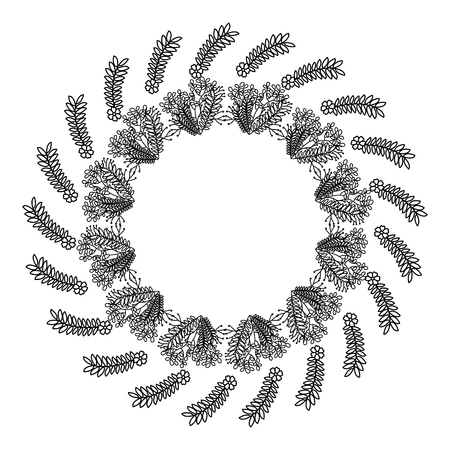 circular frame deoration floral vector illustration designのイラスト素材