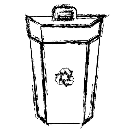 ecology recycle bin isolated icon vector illustration designのイラスト素材