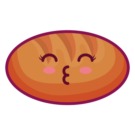 delicious bread kawaii character vector illustration designのイラスト素材