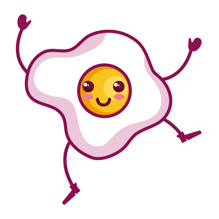 egg fried kawaii character vector illustration designのイラスト素材