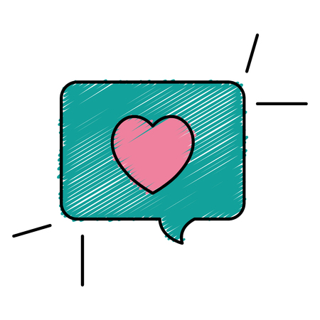 Speech bubble with heart love vector illustration designのイラスト素材
