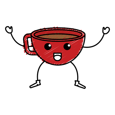 Coffee cup character vector illustration designのイラスト素材