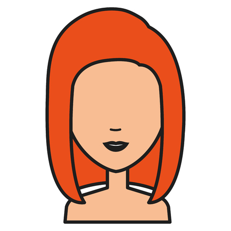 beautiful and young woman shirtless character vector illustration designのイラスト素材