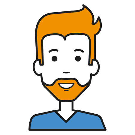 young man avatar character vector illustration designのイラスト素材