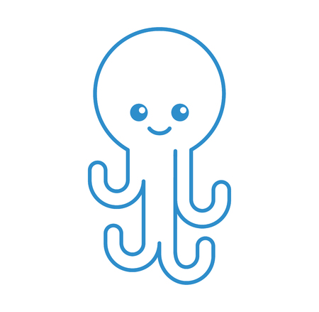 Cute octopus isolated icon vector illustration designのイラスト素材