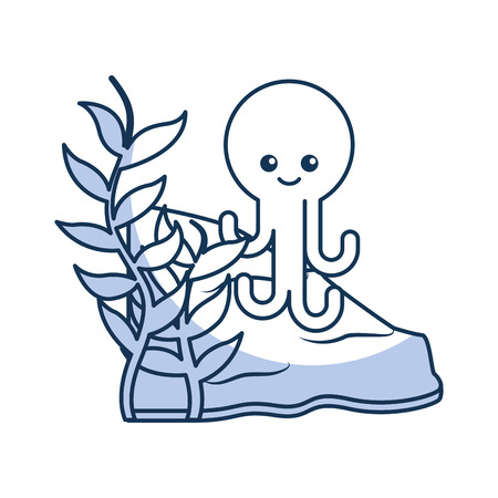 Cute octopus isolated icon vector illustration designのイラスト素材