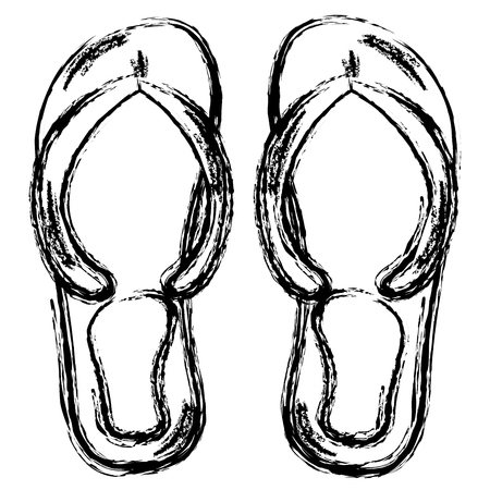 flip flops isolated icon vector illustration designのイラスト素材