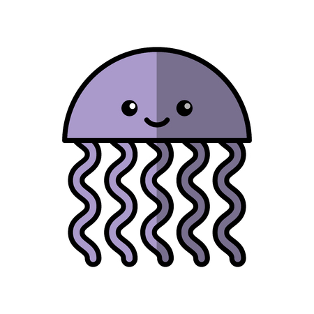 cute jellyfish sealife icon vector illustration designのイラスト素材