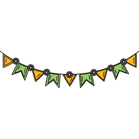 Party garlands isolated icon vector illustration designのイラスト素材