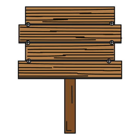 wooden banner isolated icon vector illustration designのイラスト素材