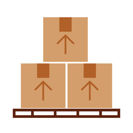pile boxes in stowages carton delivery icon vector illustration designのイラスト素材