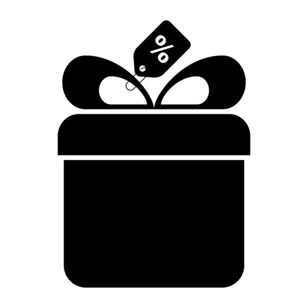 giftbox present with percent tag vector illustration designのイラスト素材