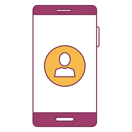 smartphone device with contact isolated icon vector illustration designのイラスト素材