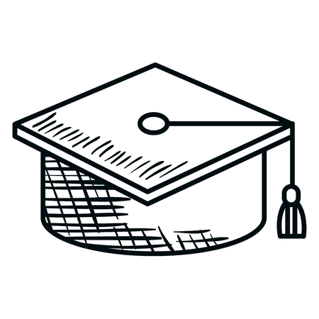 hat graduation isolated icon vector illustration designのイラスト素材