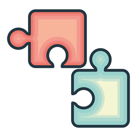 Puzzle tokens flat icon vector illiustration design graphicのイラスト素材