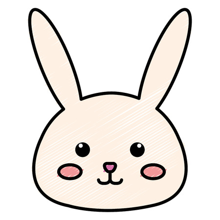 Stuffed animal rabbit icon vector illustration design doodleのイラスト素材