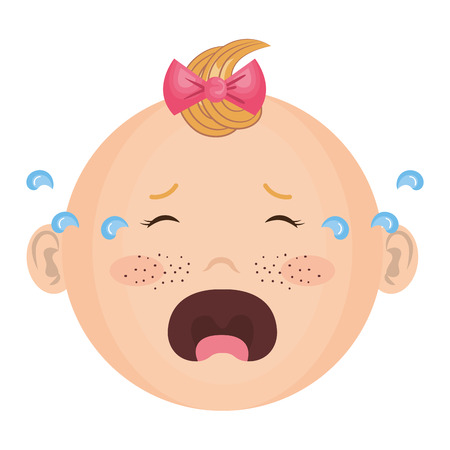 Baby face crying icon vector illustration design graphicのイラスト素材