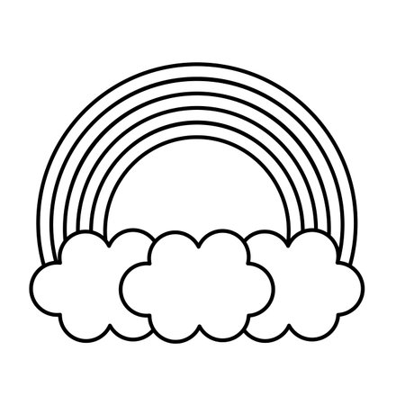 Rainbow sky isolated icon vector illustration design drawのイラスト素材