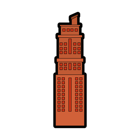 city building icon over white background vector illustrationのイラスト素材