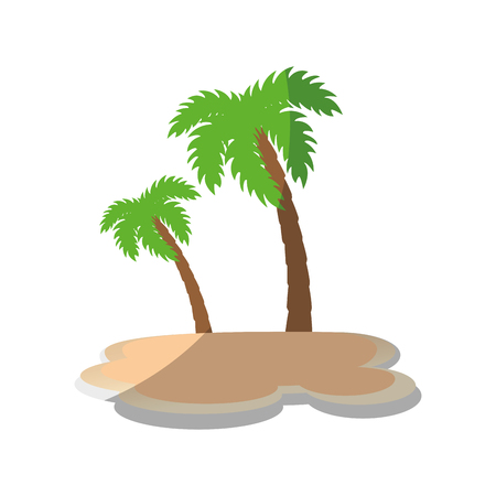A tropical palms icon over white background vector illustration.のイラスト素材