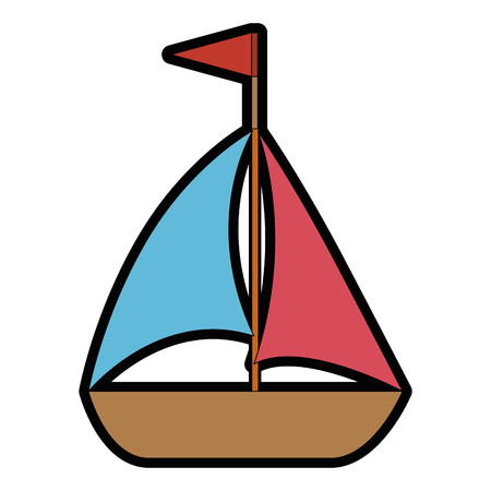A sailboat icon over white background colorful design vector illustration.のイラスト素材
