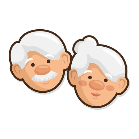 couple of grandparents icon over white background colorful design vector illustrationのイラスト素材