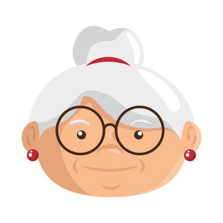 cartoon grandmother icon over white background colorful design vector illustrationのイラスト素材