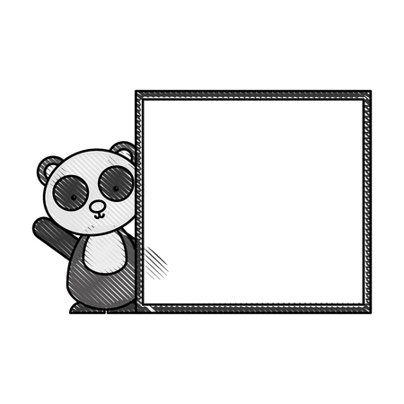 Animal panda cartoon icon vector illustration design doodle.のイラスト素材