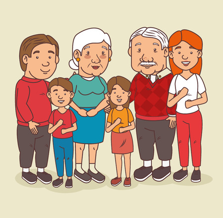 Lovely family cartoon vector illustration graphic designのイラスト素材