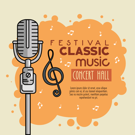 poster of a festival classic music concert hall vector illustration graphic designのイラスト素材