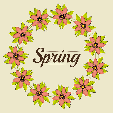 Floral Spring Graphic Design with colorful flowers vector illustration graphic designのイラスト素材